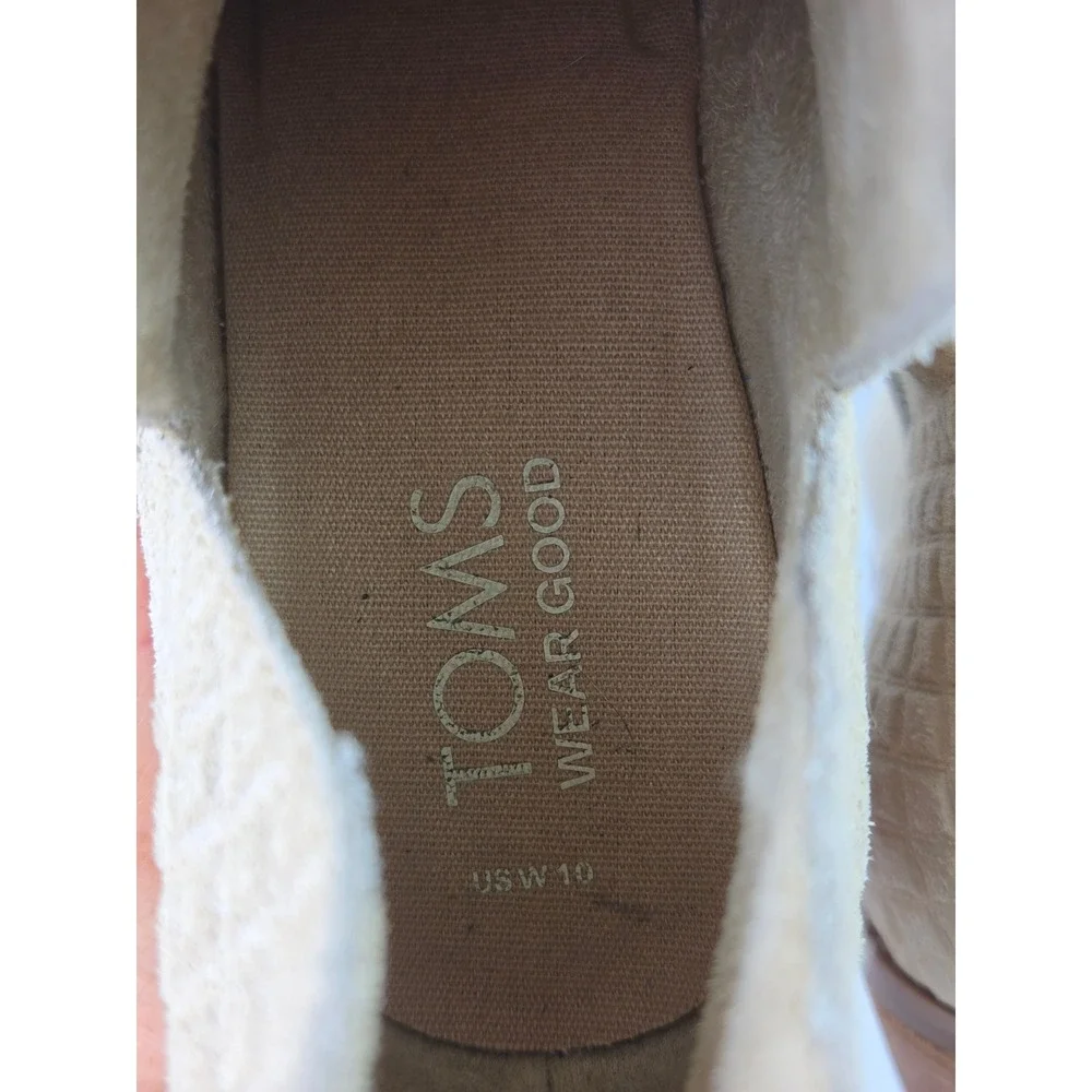 TOMS Esme Womens 10 Suede Ankle Boots Tan Chunky Heel Boho Casual Neutral Casual